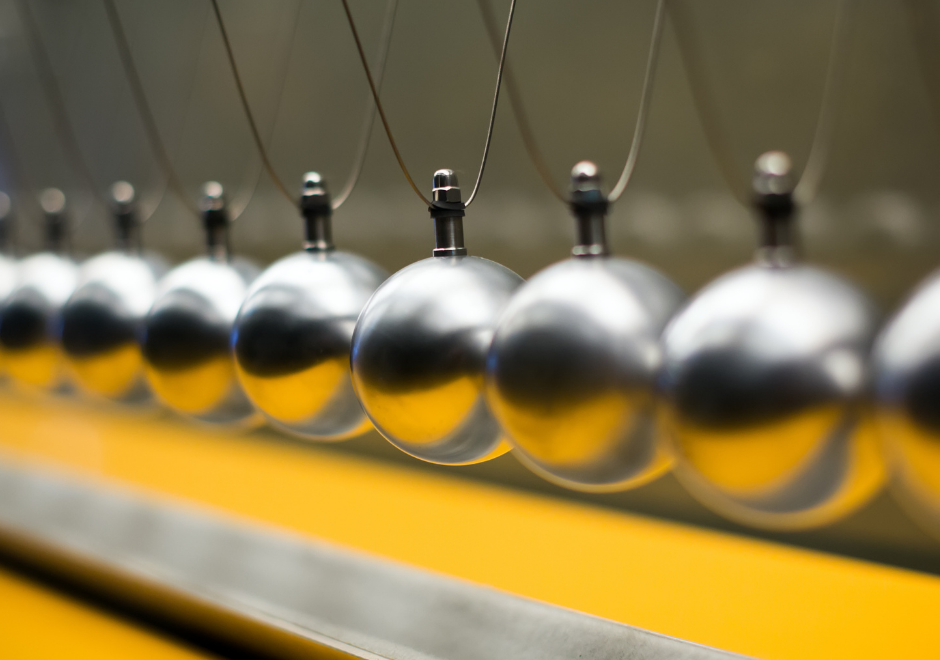 metal balls on desk