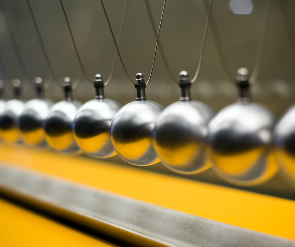 metal balls on desk